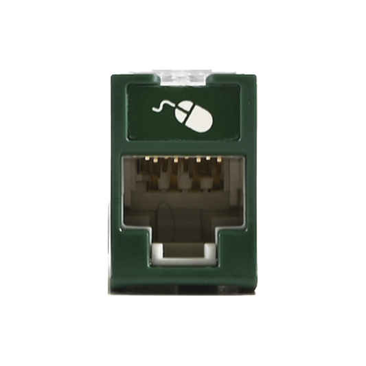Jack UltraMAX Cat5e, UTP, Montaje H�brido en Placa de Pared (Plano y Angulado), Color Verde, Punch Down