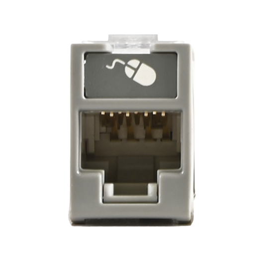 Jack Ultramax Cat6, UTP, Montaje H�brido en Placa de Pared (Plano y Angulado), Color Gris, Punch Down