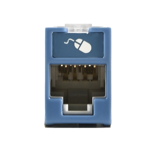 Jack UltraMAX Cat6, UTP, Montaje H�brido en Placa de Pared (Plano y Angulado), Color Azul, Punch Down