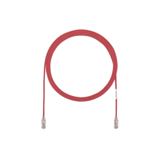 Cable de Parcheo TX6, UTP Cat6, Di�metro Reducido (28AWG), Color Rojo, 3.05 Metros (10 Pies)
