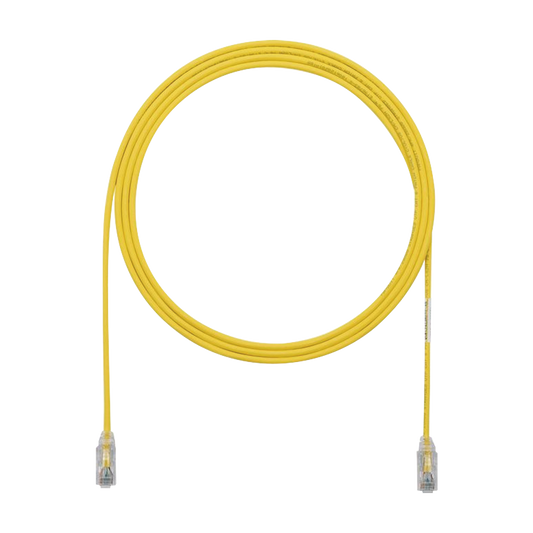 Cable de Parcheo TX6, UTP Cat6, Di�metro Reducido (28AWG), Color Amarillo, 3.05 Metros (10 Pies)