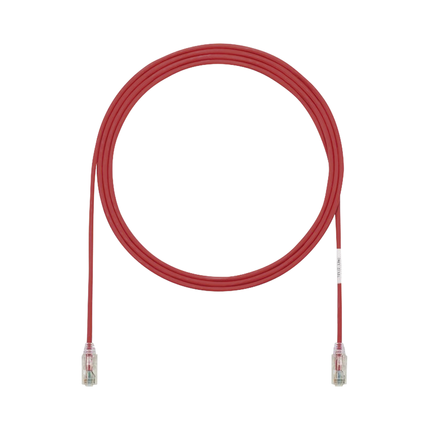 Cable de Parcheo TX6, UTP Cat6, Di�metro Reducido (28AWG), Color Rojo, 0.3 Metros (1 Pie)