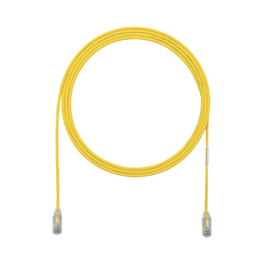 Cable de Parcheo TX6, UTP Cat6, Di�metro Reducido (28AWG), Color Amarillo, 0.3 Metros (1 Pie)