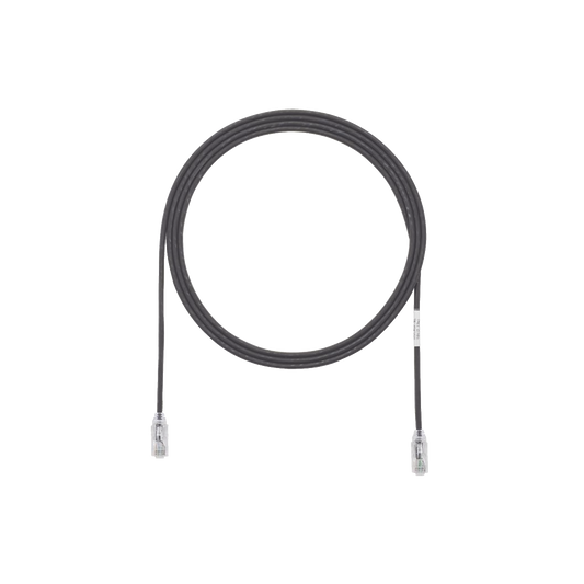 Cable de Parcheo TX6, UTP Cat6, Diámetro Reducido (28AWG), Color Negro, 0.91 Metros (3 Pies)