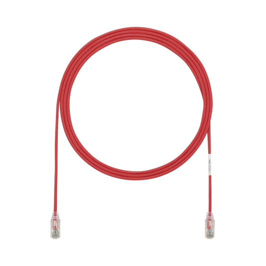 Cable de Parcheo TX6, UTP Cat6, Di�metro Reducido (28AWG), Color Rojo, 0.91 Metros (3 Pies)