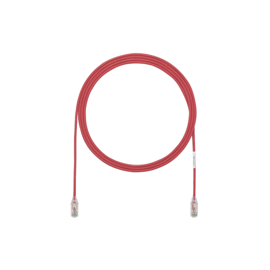 Cable de Parcheo TX6, UTP Cat6, Di�metro Reducido (28AWG), Color Rojo, 1.52 Metros (5 Pies)
