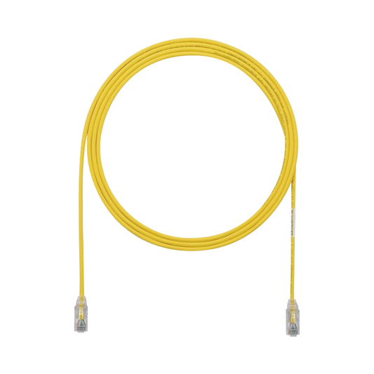 Cable de Parcheo TX6, UTP Cat6, Diámetro Reducido (28AWG), Color Amarillo, 1.52 Metros (5 Pies)