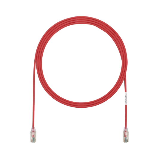 Cable de Parcheo TX6, UTP Cat6, Di�metro Reducido (28AWG), Color Rojo, 2.13 Metros (7 Pies)