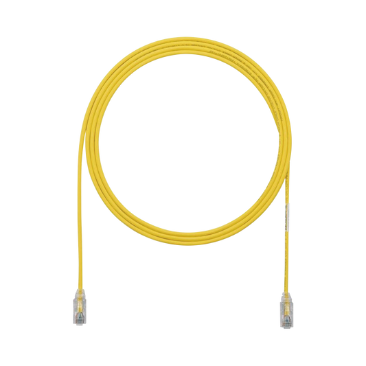 Cable de Parcheo TX6, UTP Cat6, Di�metro Reducido (28AWG), Color Amarillo, 2.13 Metros (7 Pies)
