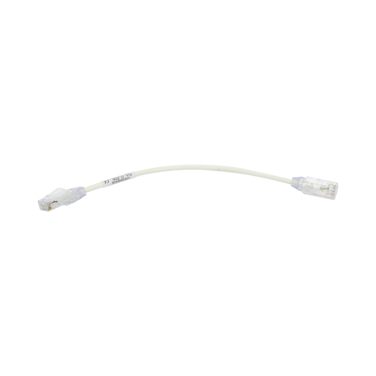 Cable de Parcheo TX6, UTP Cat6, Di�metro Reducido (28AWG), Color Blanco, 20.32 cm (8 Pulgadas)