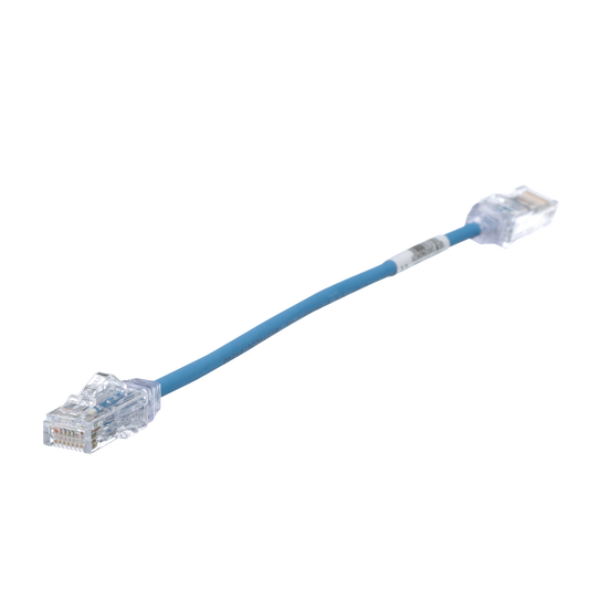 Cable de Parcheo TX6, UTP Cat6, Di�metro Reducido (28AWG), Color Azul, 20.2 cm (8 Pulgadas)