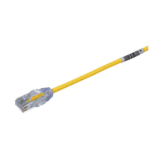 Cable de Parcheo TX6, UTP Cat6, Di�metro Reducido (28AWG), Color Amarillo, 20.2 cm (8 Pulgadas)