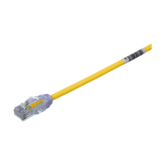Cable de Parcheo UTP Cat6A, CM/LSZH, Di�metro Reducido (28AWG), Color Amarillo, 0.3 Metros (1 Pie)