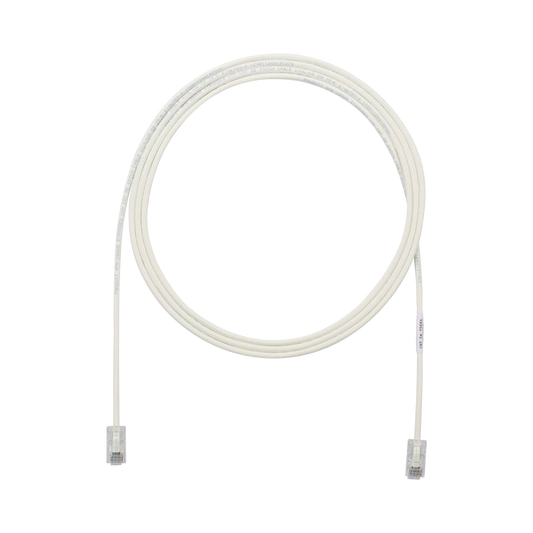 Cable de Parcheo UTP Cat6A, CM/LSZH, Di�metro Reducido (28AWG), Color Blanco Mate, 6.1 Metros (20 Pies)