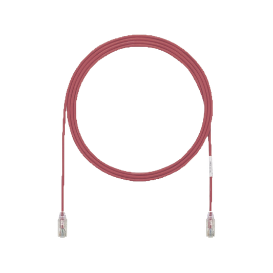 Cable de Parcheo UTP Cat6A, CM/LSZH, Di�metro Reducido (28AWG), Color Rojo, 0.91 Metros (3 Pies)