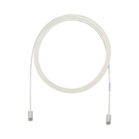Cable de Parcheo UTP Cat6A, CM/LSZH, Di�metro Reducido (28AWG), Color Blanco Mate, 1.52 Metros (5 Pies)