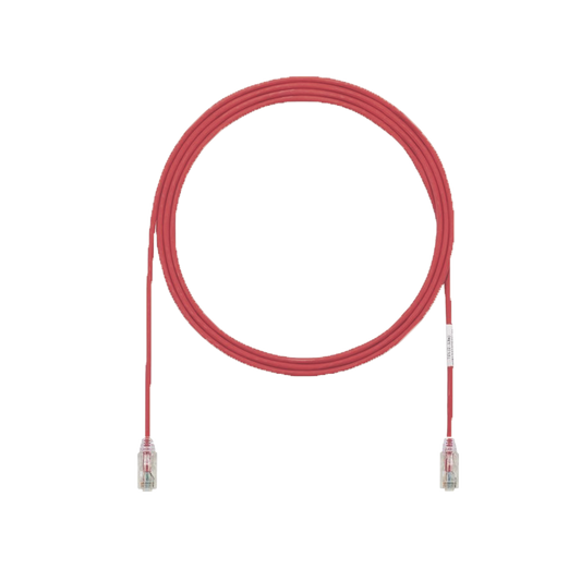Cable de Parcheo UTP Cat6A, CM/LSZH, Di�metro Reducido (28AWG), Color Rojo, 15.24 Metros (50 Pies)