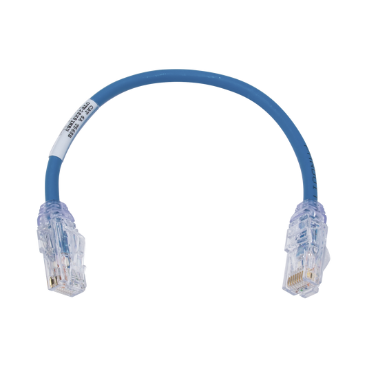 Cable de Parcheo UTP, Cat6A, Di�metro Reducido (28 AWG), CM/LSZH, Color Azul, 20.3 cm (8 pulgadas)