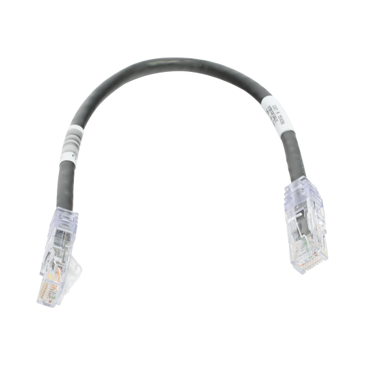 Cable de Parcheo TX6, UTP Cat6, 24 AWG, CM, Color Negro, 0.3 Metros (1 Pie)