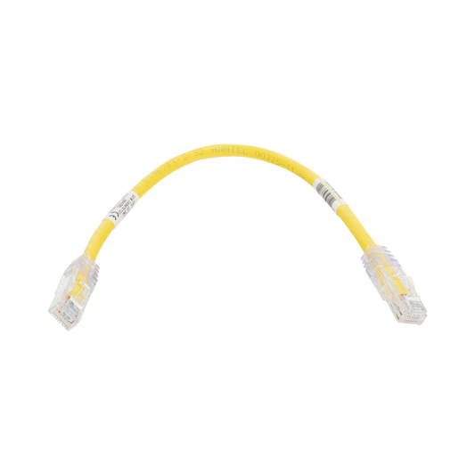 Cable de Parcheo TX6, UTP Cat6, 24 AWG, CM, Color Amarillo, 0.3 Metros (1 Pie)