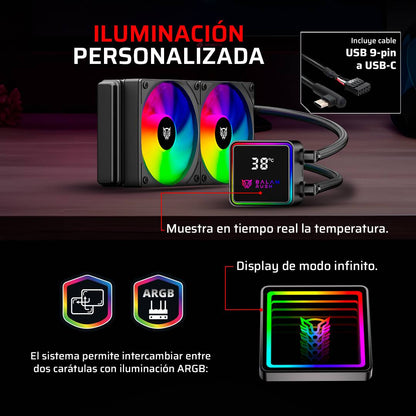 Enfriamiento y Ventilación Balam Rush CRYO PRISM 240 BLACK - Vista 3
