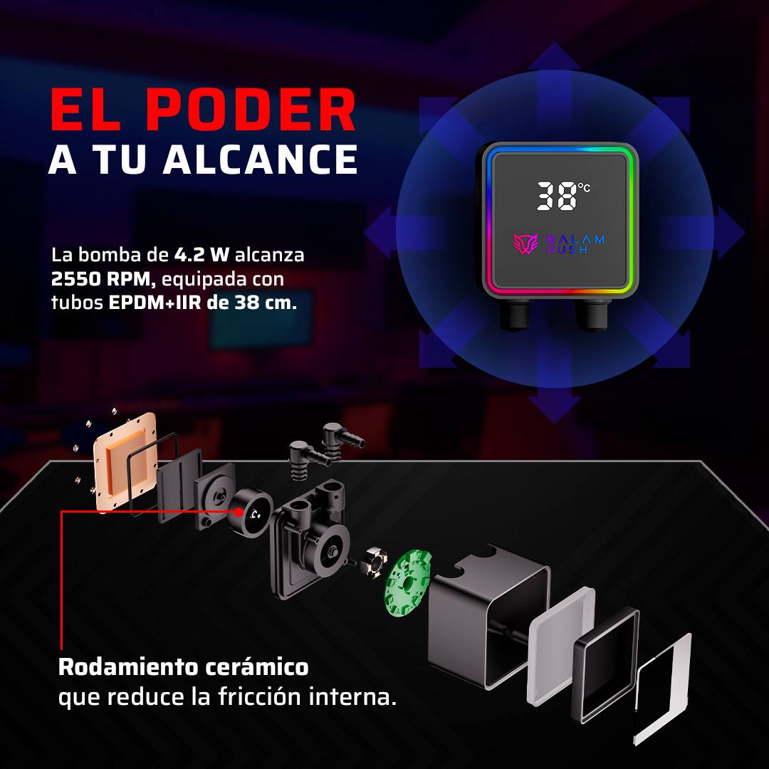 Enfriamiento y Ventilación Balam Rush CRYO PRISM 240 BLACK - Vista 4