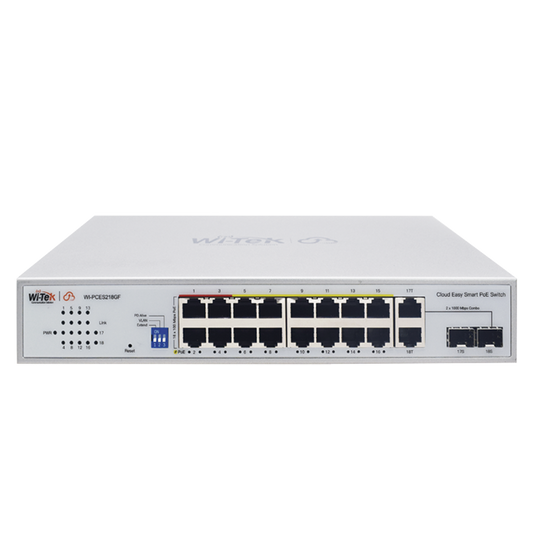 Switch PoE / Administración en la nube / Con 4 puertos 10/100 Mbsp PoE af/at / 2 Puertos Uplink 10/100 MBPS /  Presupuesto 60 W / PoE hasta 250 metros / Soporta protocolo ONVIF