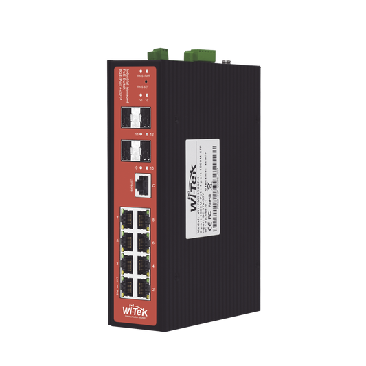 Switch Industrial administrable PoE, puerto 1-2 PoE 24/48. puertos 3-8 puertos 802.3 af/at/bt, hasta 60 W