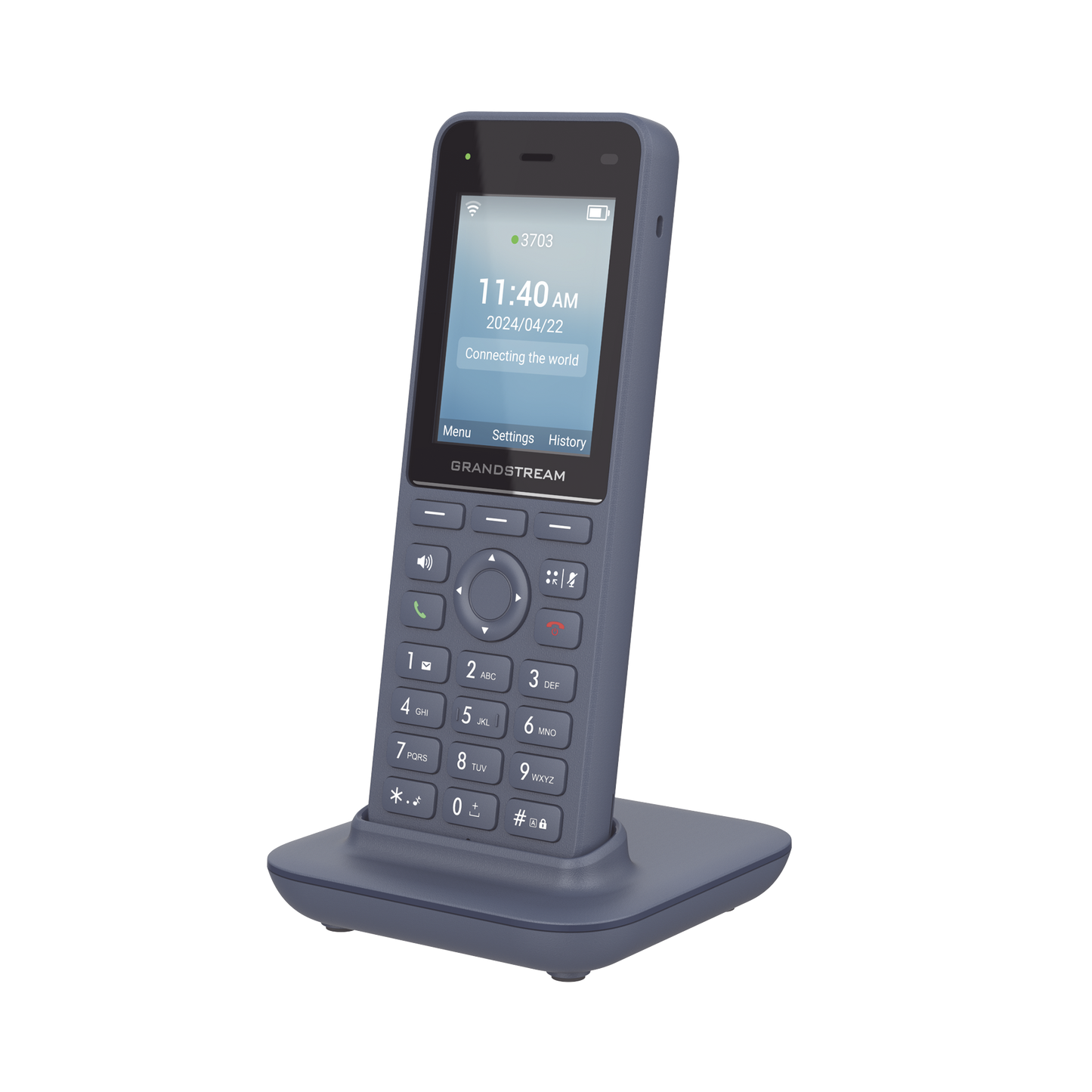 Teléfono IP inalámbrico Wi-Fi, Portátil, 3 cuentas SIP, 3 líneas, Voz HD, Bluetooth integrado, Puerto USB tipo C
