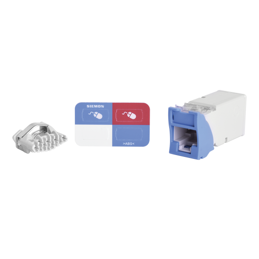 Jack Z-MAX UTP Categor�a 6, Montaje H�brido en Placa de Pared (Plano y Angulado), Color Azul, Versi�n Bulk (Sin Empaque Individual)