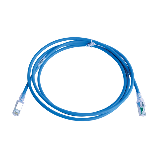 Patch Cord Z-MAX Cat6A S/FTP, CM/LS0H, 2.13 Metros (7 Pies), Color Azul, Versi�n Bulk (Sin Empaque Individual)