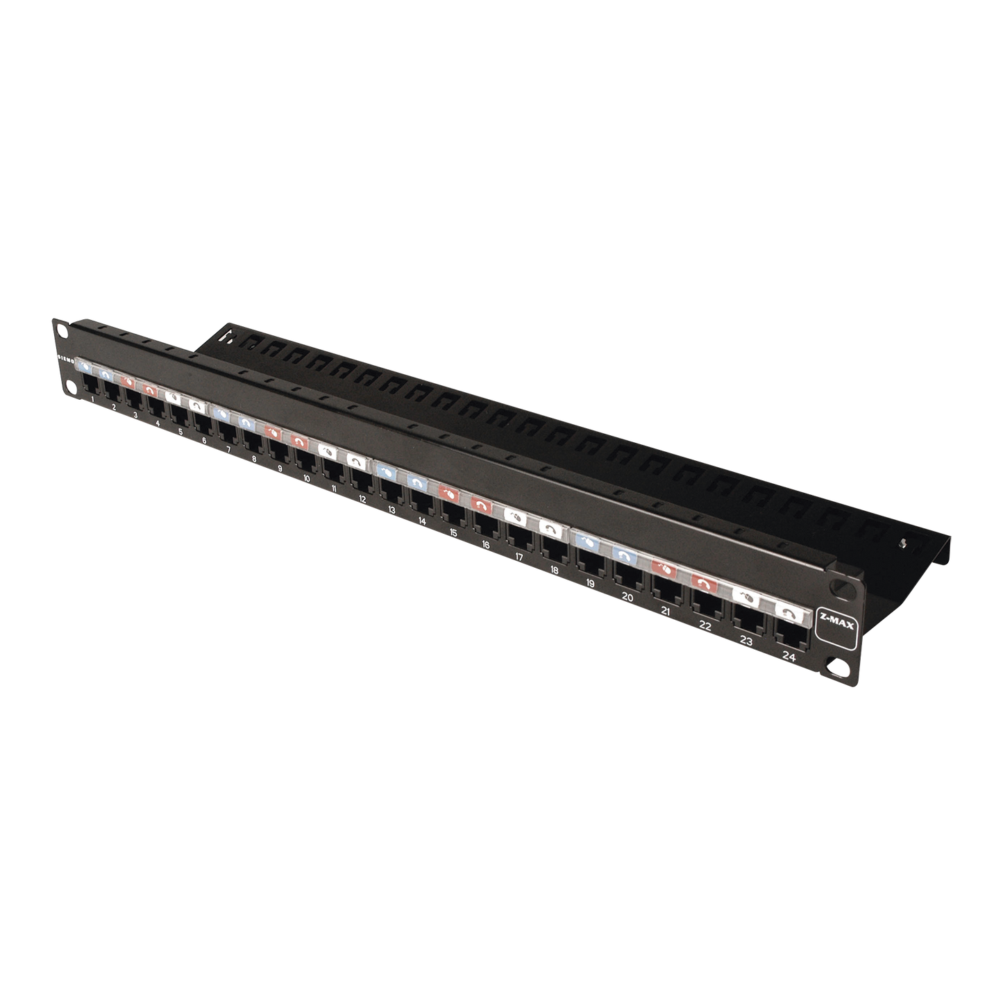 Patch Panel Z-Max, de 24 Puertos, Modular (Vac�o), Plano, 1UR