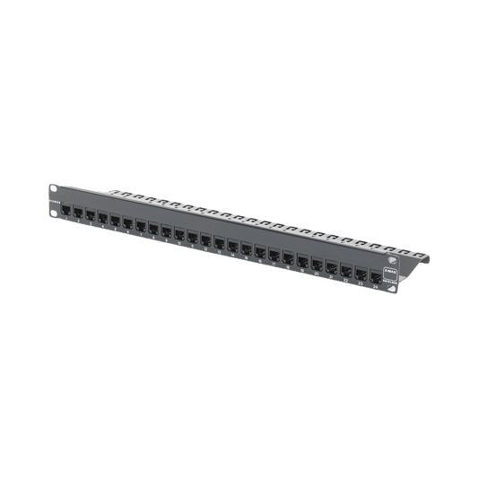 Patch Panel Z-Max, Blindado, de 24 Puertos, Modular (Vac�o), Plano, 1UR
