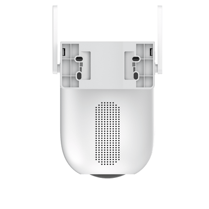 Cámara IP WiFi 6 (2.4 GHz y 5 GHz) PT Dual-Lente  / 2K (3mp + 3mp) / Visión Nocturna Color Hasta 40m / Detección IA Humano-Vehículo / Seguimiento Automático / Defensa Activa con Sirena y Luz Estroboscópica