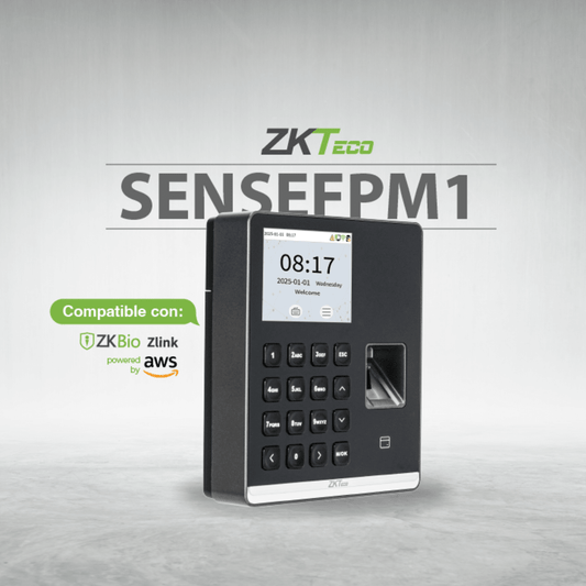 Terminal Biom�trica de Asistencia / Huella Digital y RFID / 500 Usuarios / Pantalla 2.8" / WiFi / ZKBio Zlink / USB