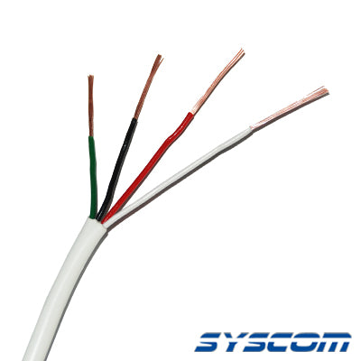 Bobina de 305 Metros (1000 Pies) / Cable de Cobre / 4 x 22 AWG / Tipo Alarmas UL / Para Interior / Color Blanco / Para Aplicaciones de Alarmas de Intrusi�n / Interfonos / TV Porteros / y Multi-Prop�sito / Hecho en M�xico