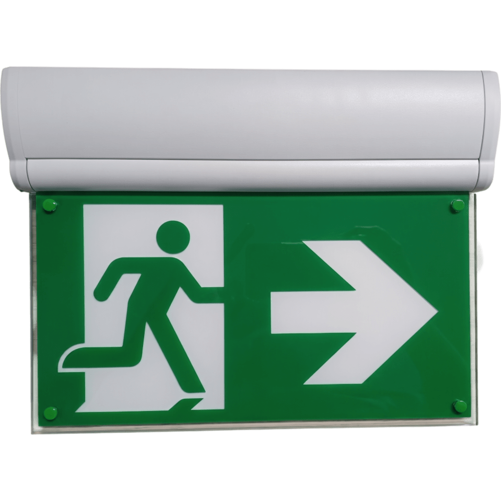 Luz de Señalización "Hombre corriendo" de Emergencia/ Tecnología LED de Iluminación Lateral / Voltaje Universal 120-347VAC / Batería LiFePO4 con 2 Horas de Autonomía