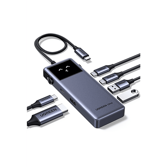 Hub USB-C 6 en 1 / HDMI 4K@60Hz / 3 Puertos USB-A 5Gbps / Carga PD 3.0 100W / Compatibilidad Universal Windows-macOS-Linux / Diseño Compacto