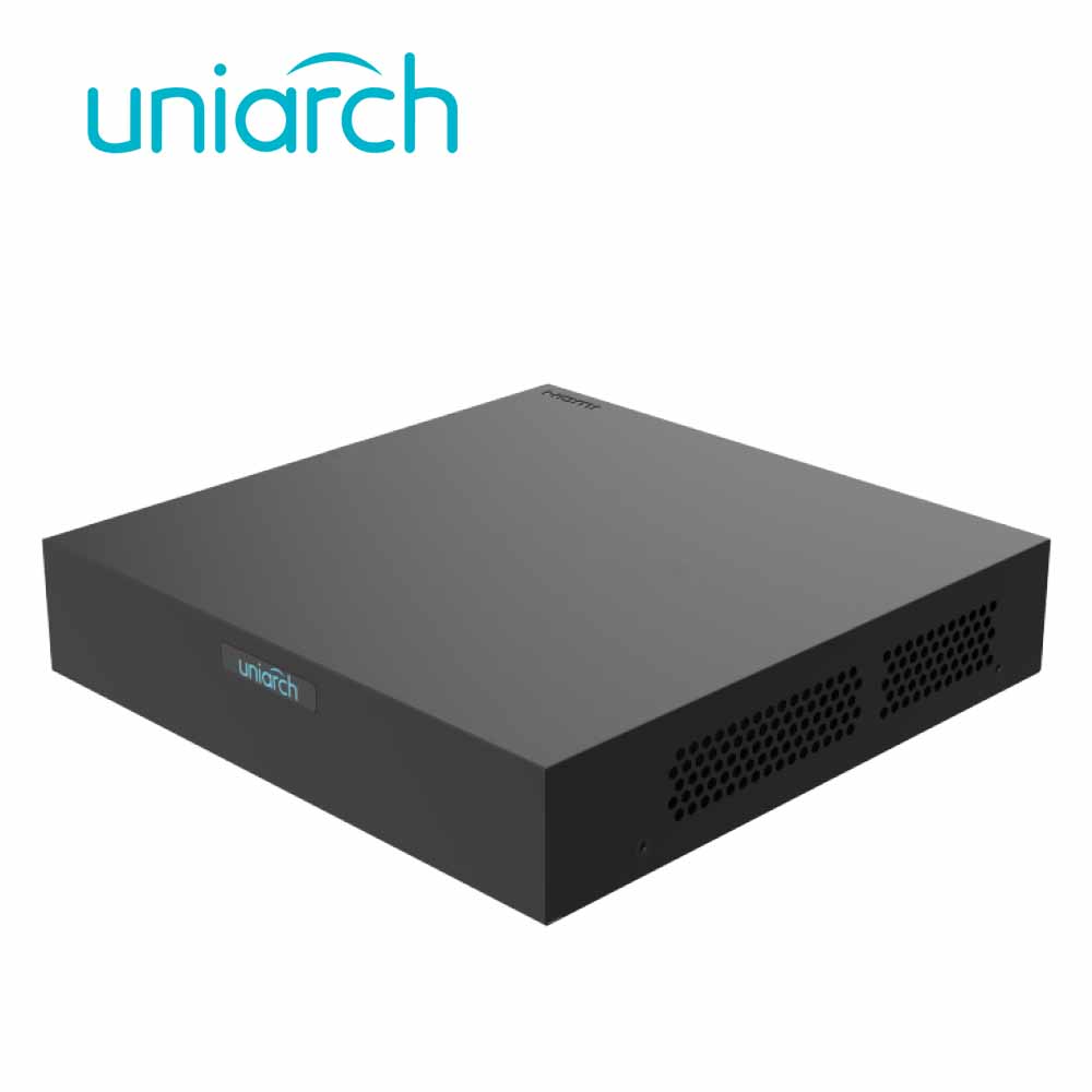nvr uniarch 8 canales nvr-108s3-p8-eco / plug&play / 6 mp / 8 ch poe / modo corredor / capacidad 1 disco duro de 6 tb / salida hdmi / salida vga simultaneas / 64 mbps / ultra265 / usb 2.0 / analiticas sip / cloud
