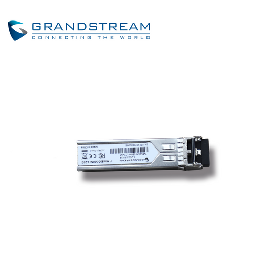 transceptor de fibra optica multimodo grandstream f-mm850-550m-1.25g / velocidad de transmision 1.25gbps / conector lc duplex / 850nm de longitud de onda / distancia maxima 550m