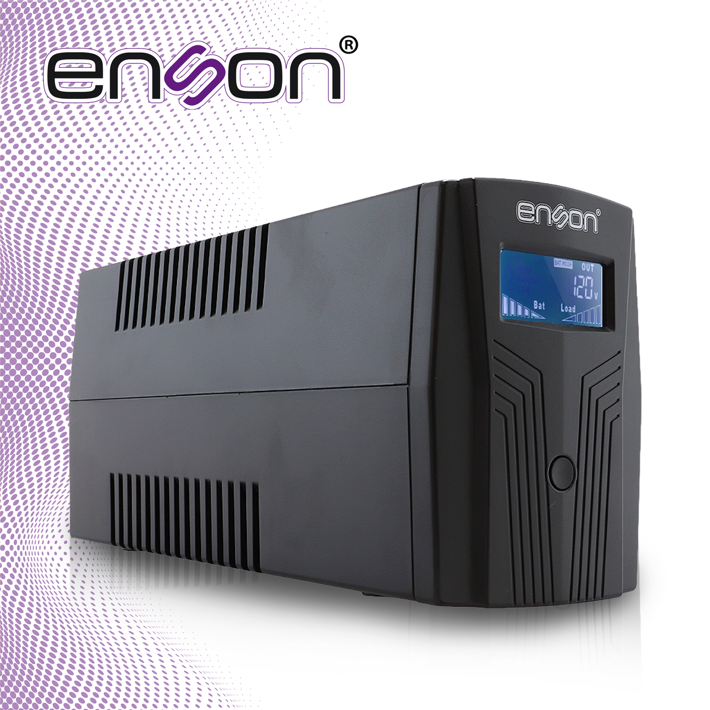 no break ups tipo torre enson ens-ea280 800va/480w 6 contactos con bateria de respaldo linea interactiva pantalla lcd voltaje de entrada/salida 120vac