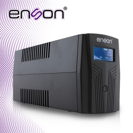 no break ups tipo torre enson ens-ea280 800va/480w 6 contactos con bateria de respaldo linea interactiva pantalla lcd voltaje de entrada/salida 120vac