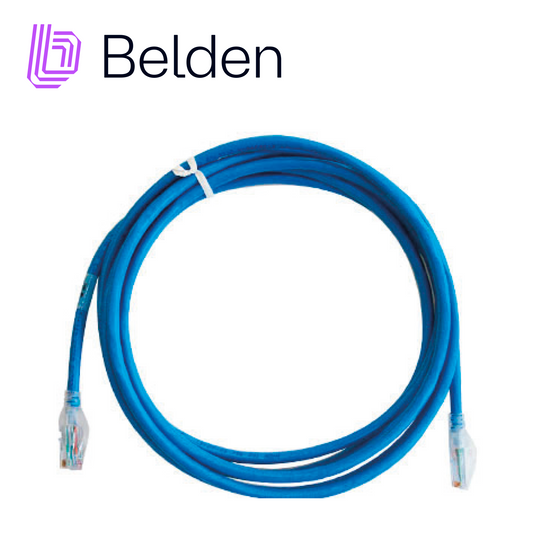 patch cord traceable utp cat6a belden cat1106002/ interior / azul/ 4 pares / 24 awg / forro pvc / cmr / 2 pies 0.6 metros