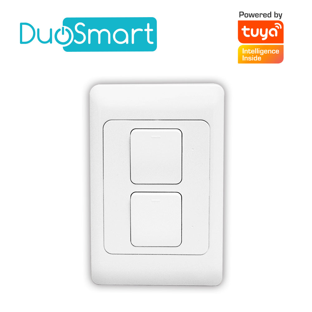 switch apagador wifi 2.4 ghz duosmart a20  de 2 unidades compatible con alexa y google home con temporizadores compatible con app duosmart