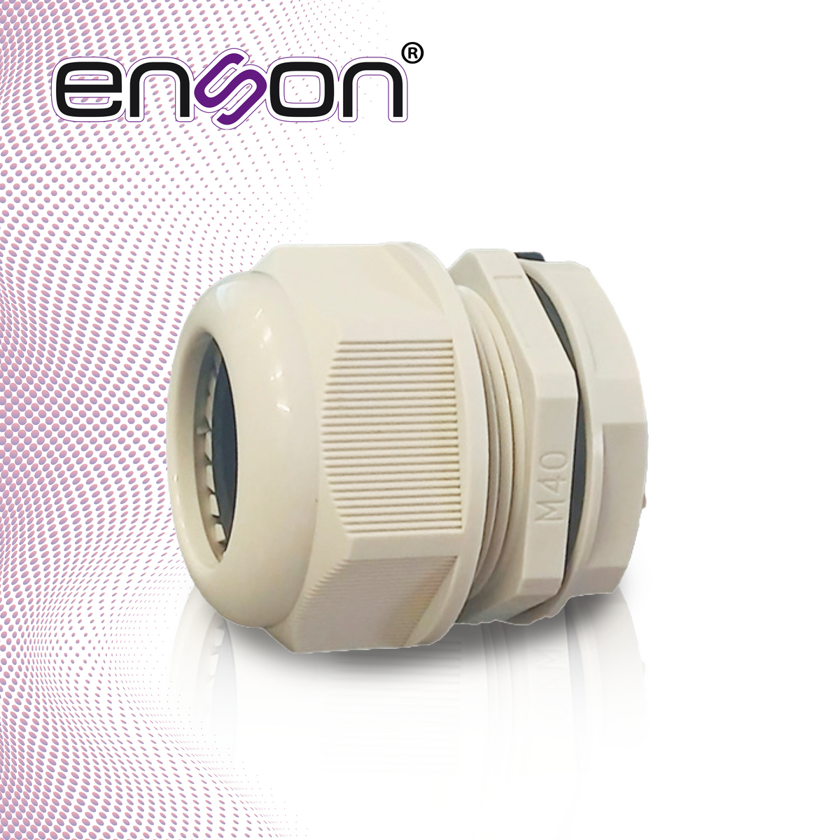 glandula plastica enson ens-cg40 para cajas plasticas / diametro de conexion 40 mm / brinda sujecion segura y sellado contra polvo y agua / recomendada para instalaciones exigentes y cajas de mayor tamano / compatible con modelos ens-nem22 / ens-nem30