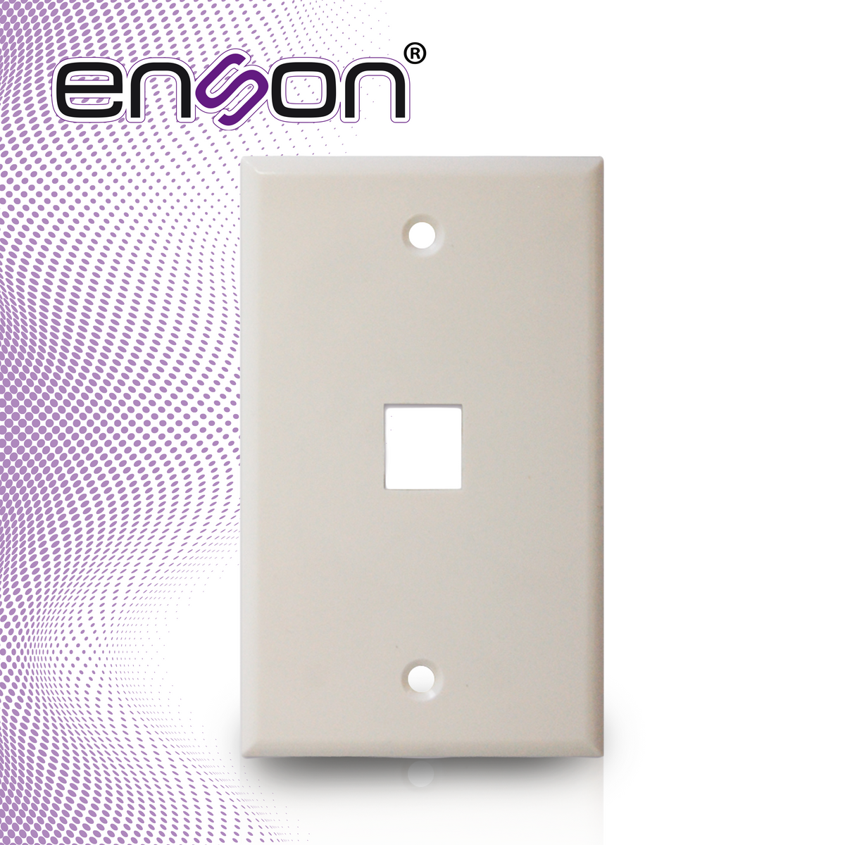 placa de pared (faceplate) universal ens-fp61 enson 1 puerto estilo keyconnect cat6a cat6 cat5e conectores de fibra optica y coaxiales color blanco uso interior material plastico abs