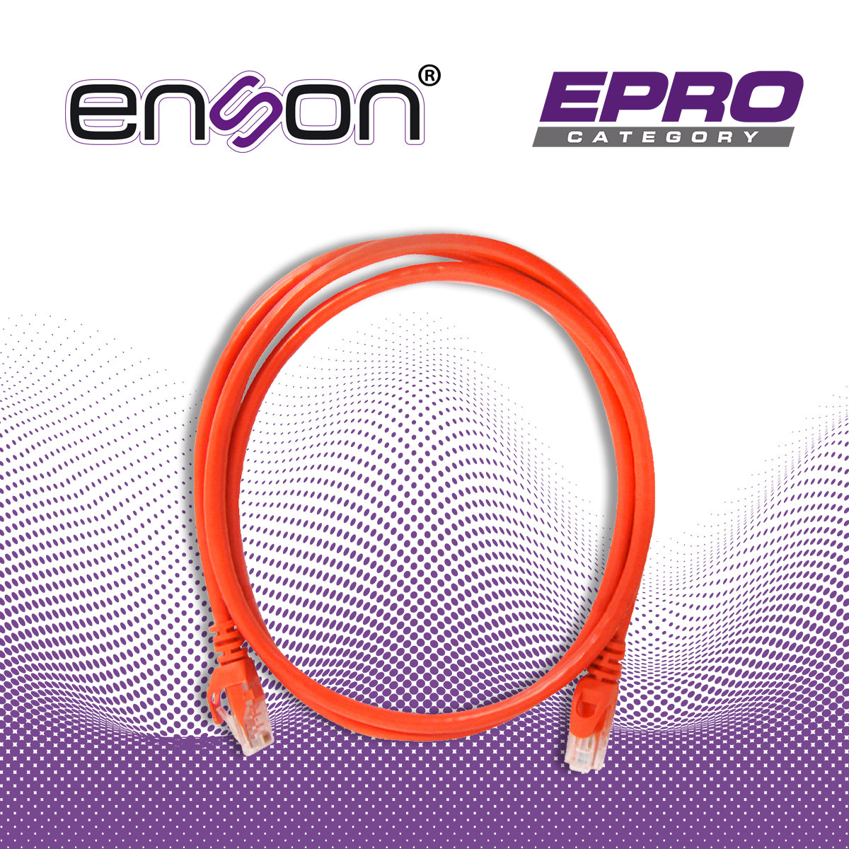 patchcord utp enson p6012o cat6 120cm naranja serie epro 100-ii 100 por ciento cobre para mejor identificacion de soluciones en racks y gabinetes