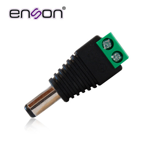 conector de corriente ens-mc01 macho enson tipo jack 3.5 mm para camaras cctv / con bloque polarizado / medidas: 2.1 x 5.5 mm.