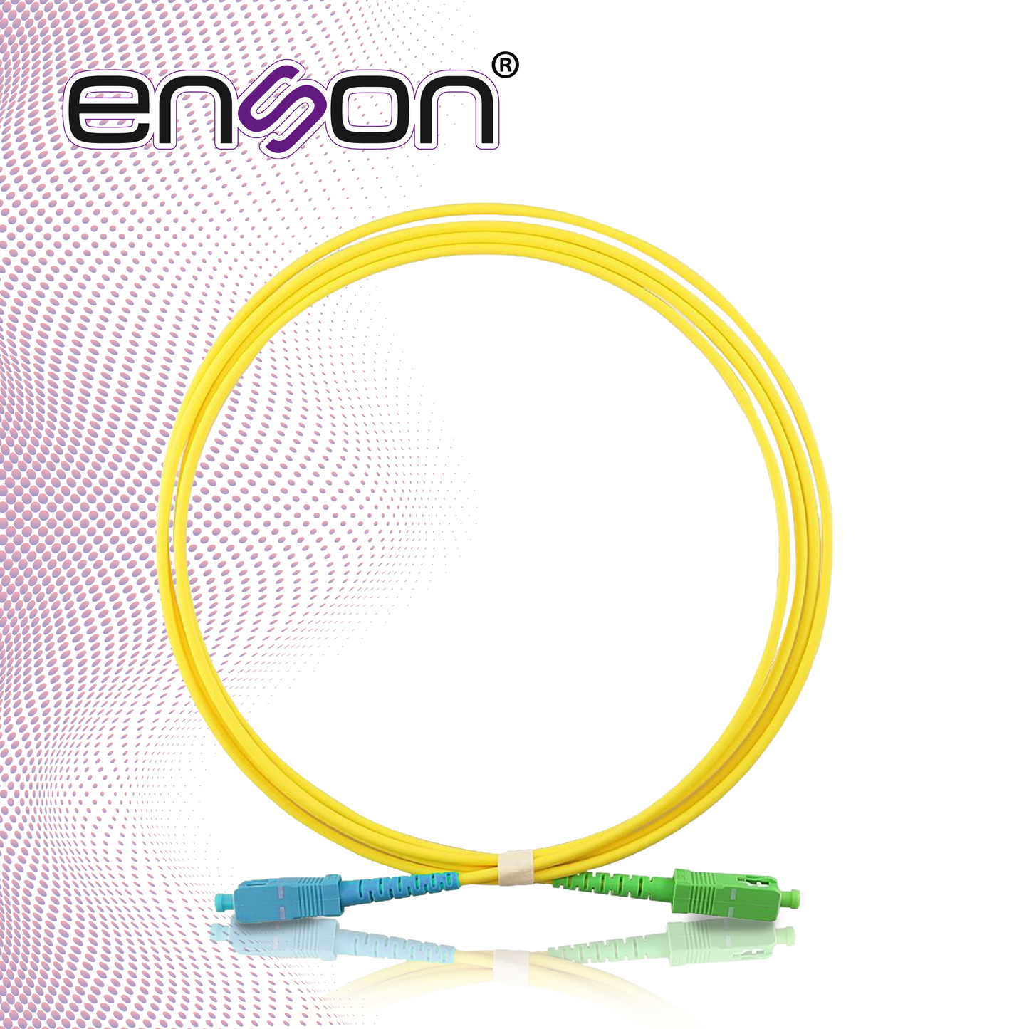 jumper de fibra optica enson ens-jump-upc-apc monomodo sc/upc a sc/apc simplex color amarillo 2 metros tipo os2