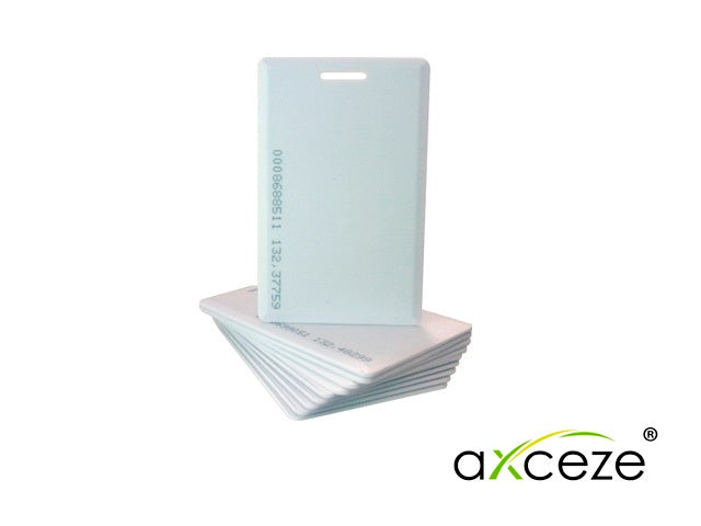 tarjeta de proximidad gruesa ax-id2 paquete 10 piezas  frecuencia de  125khz 26 bits tipo clamshell con perforacion y codigo impreso